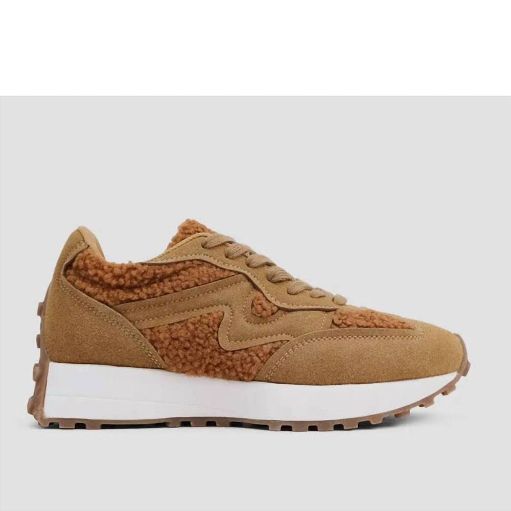 NEW LEMONADE women's leni sherpa sneaker in chestnut